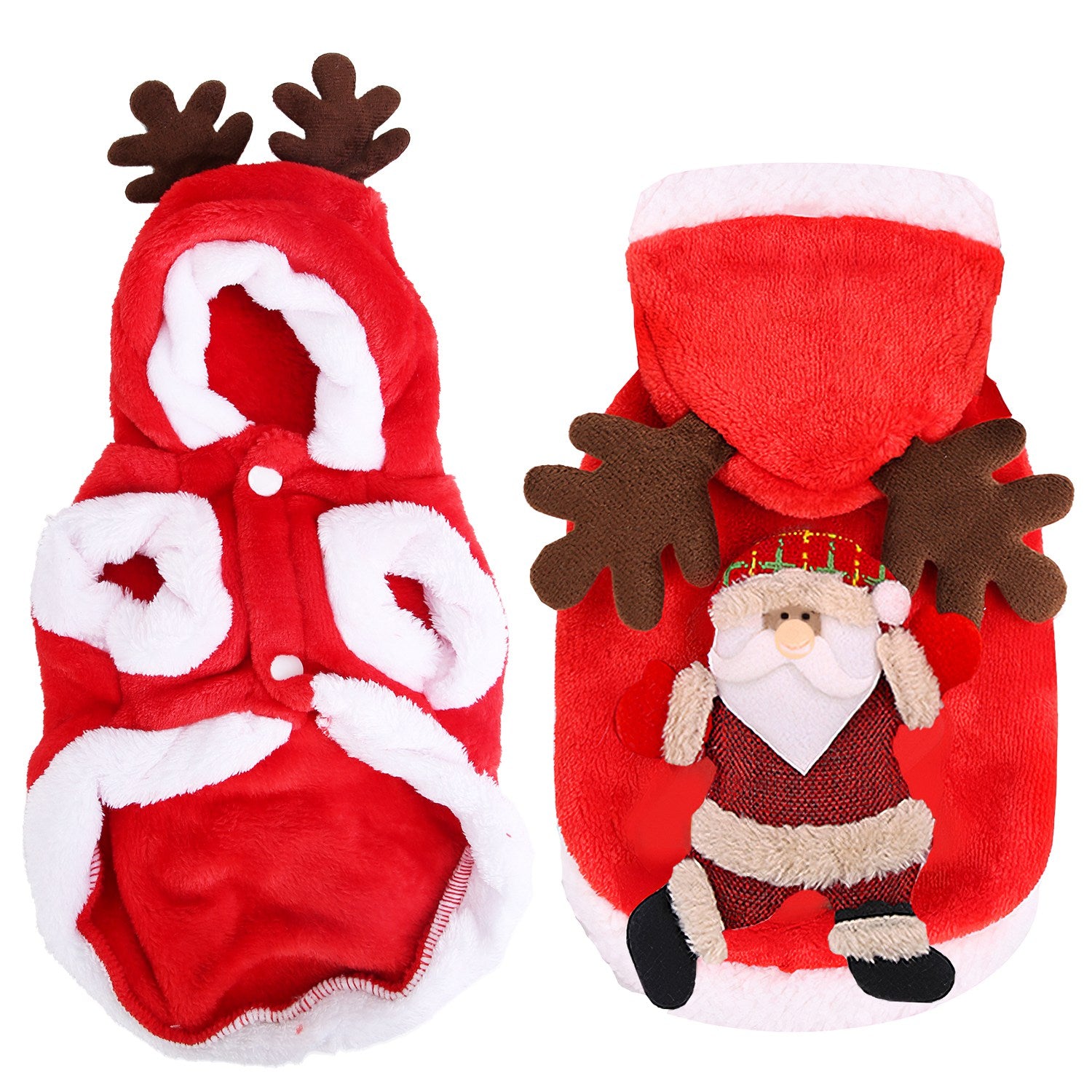 Pet Christmas Costume Santa Claus Reindeer Antlers for Small Medium Dogs Cats