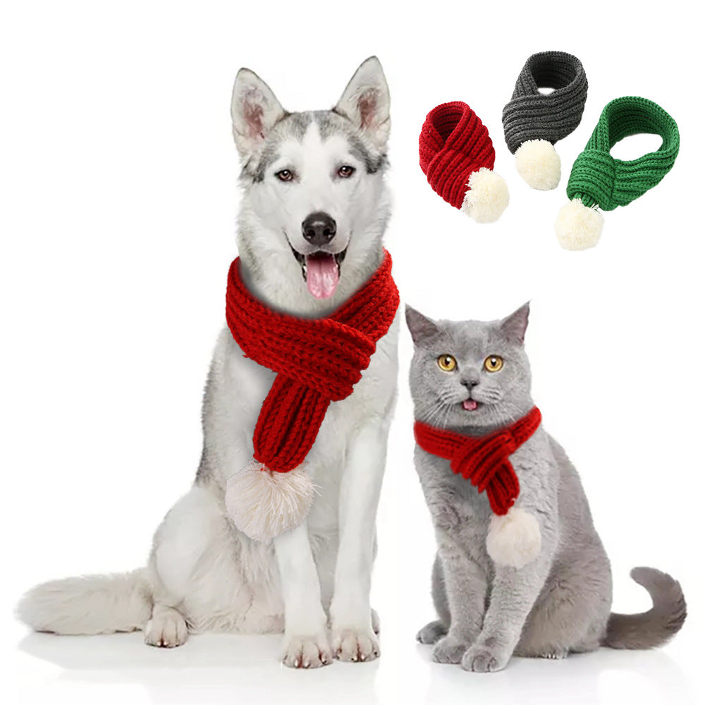 Christmas Wool Scarf for Dogs