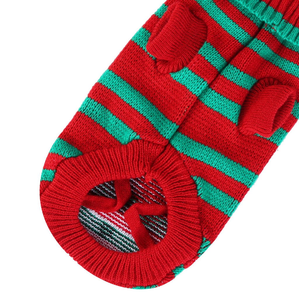 Dog/Cat Christmas Snowman Sweater – Striped Turtleneck