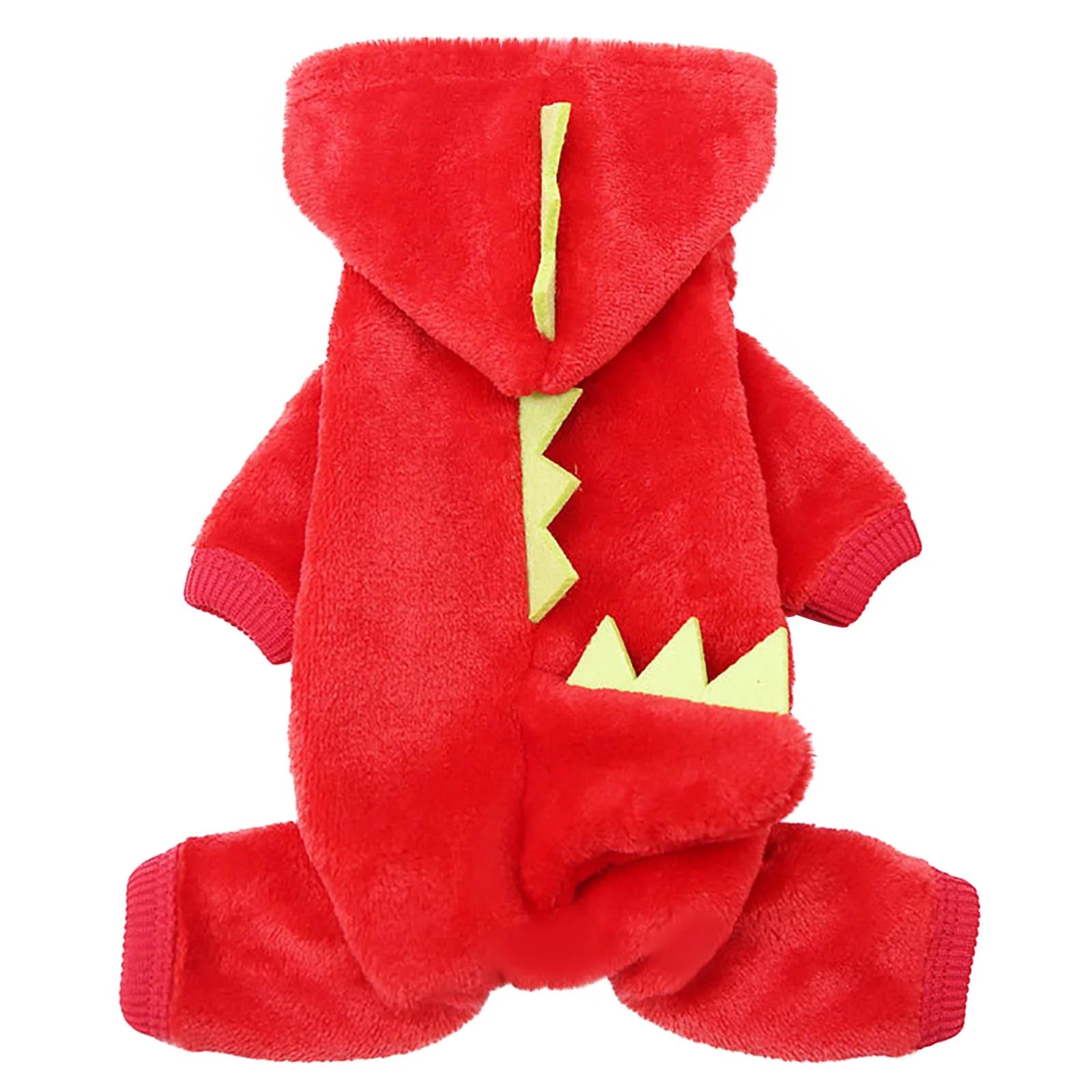 Cozy Red Dinosaur Pet Costume – Soft Fleece Hoodie for Small Dogs & Cats